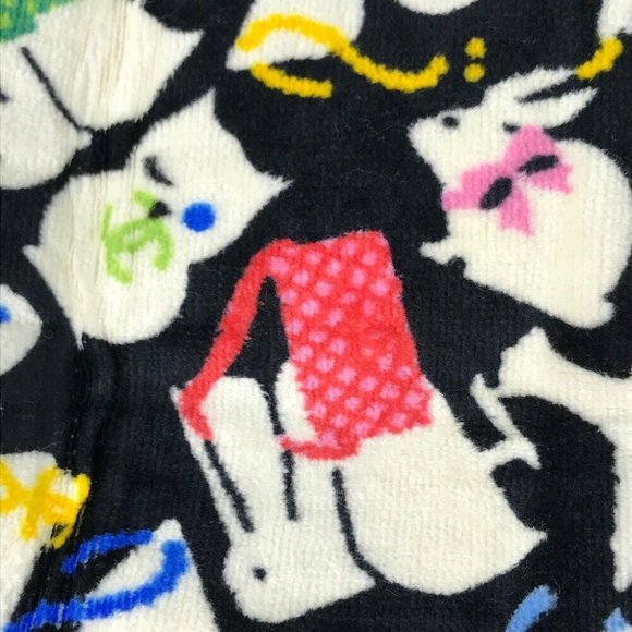 Auth CHANEL Animal pattern Diaper change sheet BABY baby mat Black/Multicolore - Picture 9 of 16